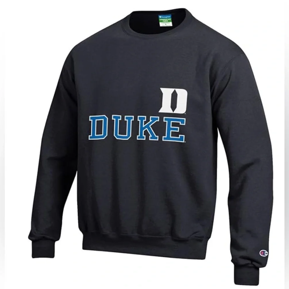 Champion Duke Official Licensed Blue Devils Black Crewneck Sweatshirt Unisex SM